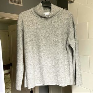 For the Republic Ribbed Mockneck Grey Sweater